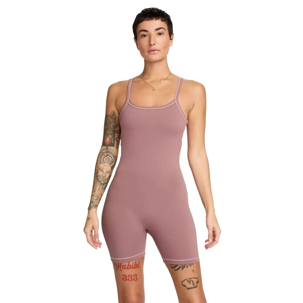 Nike Zenvy Dri-FIT Short Bodysuit tights FN3031-208 Women's Large NEW